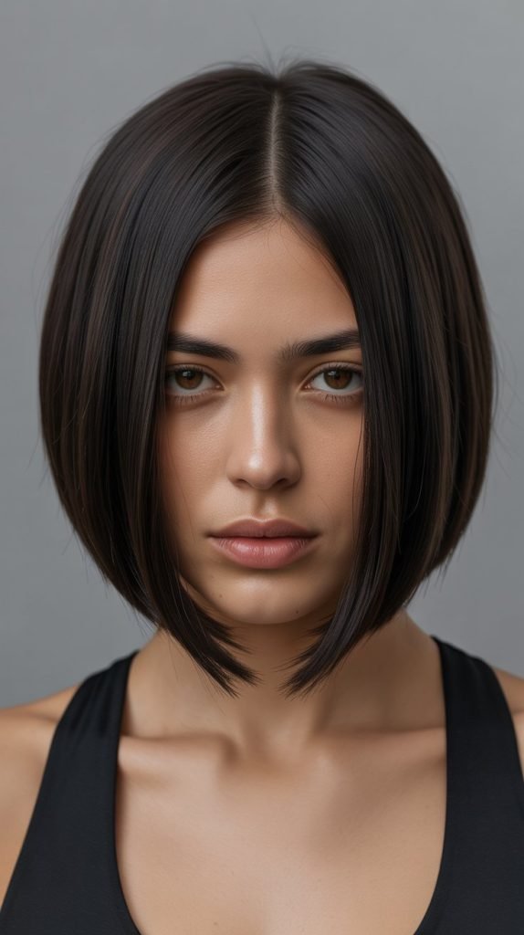 Blunt Inverted Bob with Minimal Layering