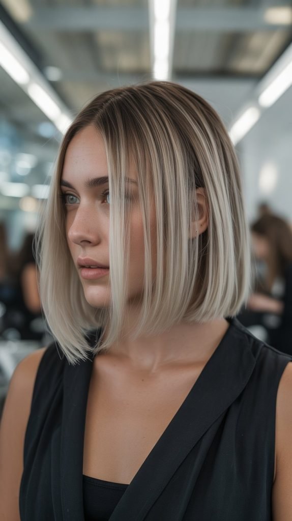 Ash Blonde Balayage Bob
