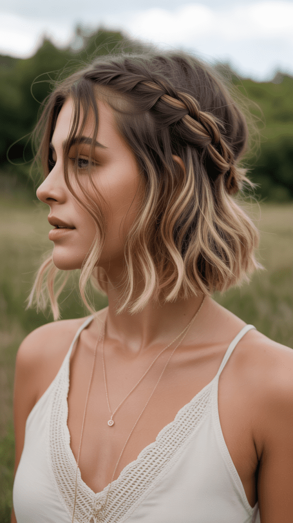 Boho Long Bob with Braided Details