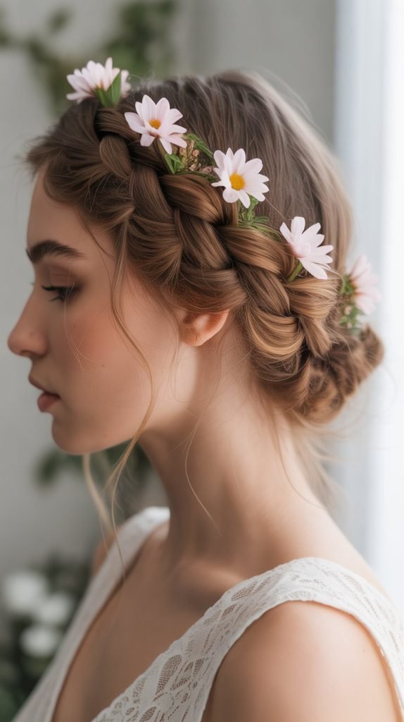 3. Braided Crown Updo