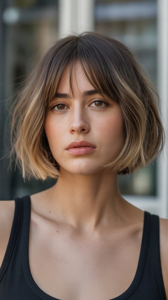 Choppy Bob with Curtain Bangs