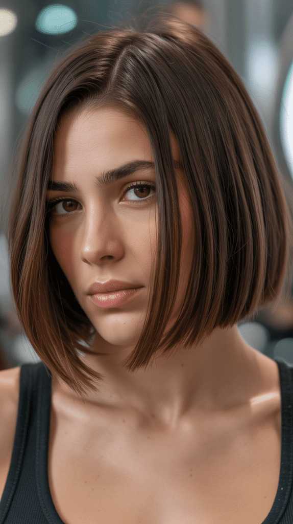  Choppy Bob with Straight Sleek Styling
