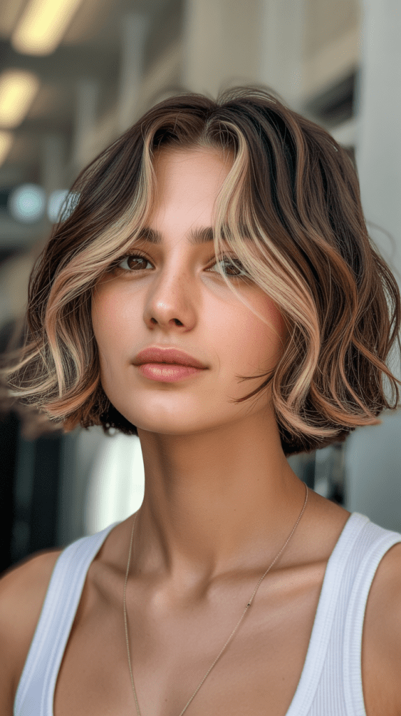 Choppy Bob with Face-Framing Highlights