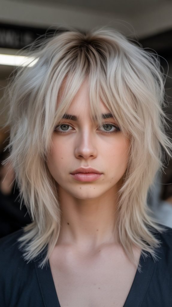  Choppy Long Bob with Curtain Bangs