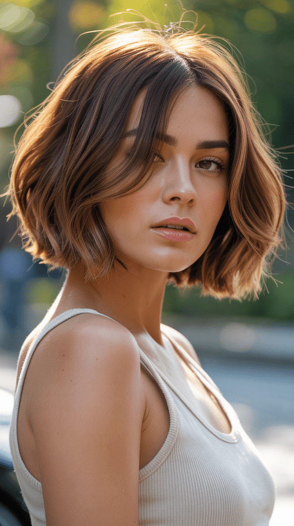 Choppy Bob with Side-Swept Bangs