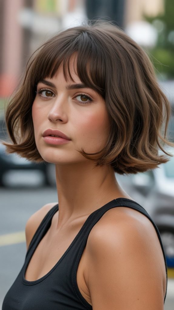 11. Choppy Bob with Curtain Bangs