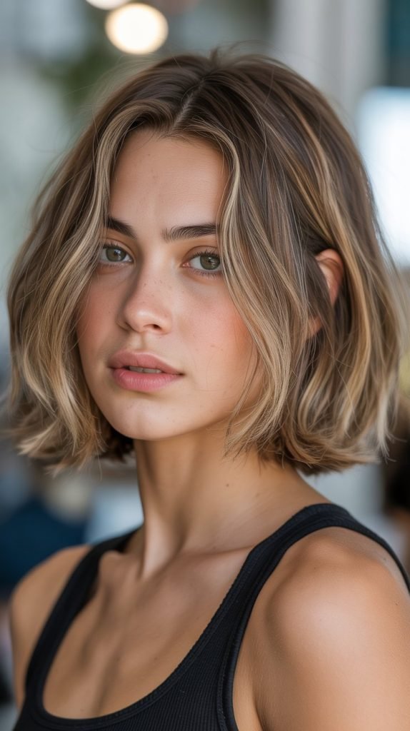 Choppy Bob with Blended Babylights