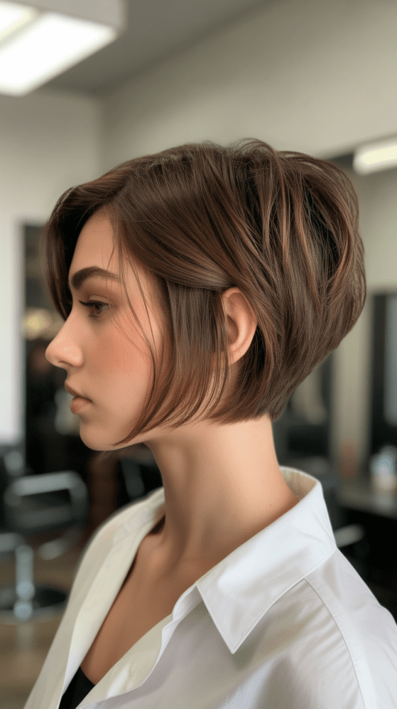 Choppy Inverted Bob with Stacked Back