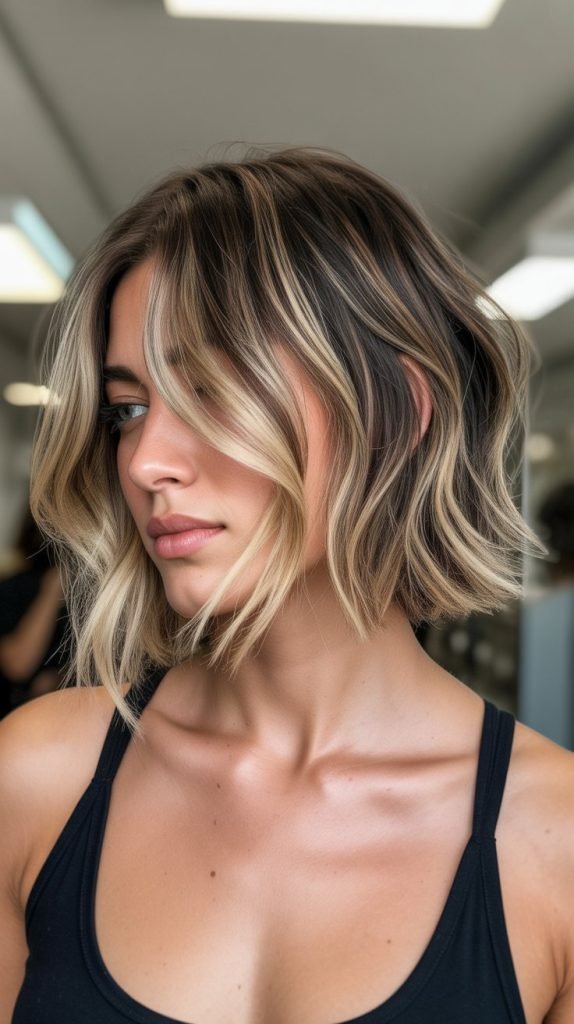 13. Choppy Bob with Highlights or Balayage