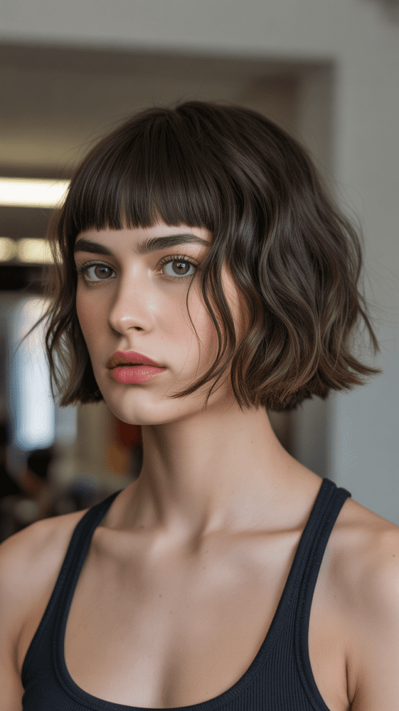 Choppy Bob with Blunt Bangs
