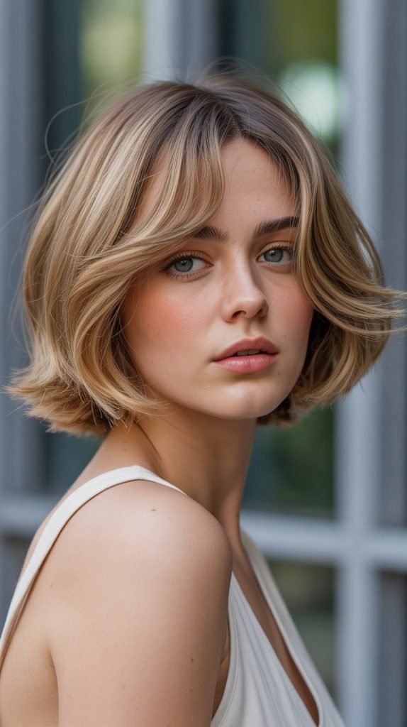 Choppy Bob with Feathered Ends