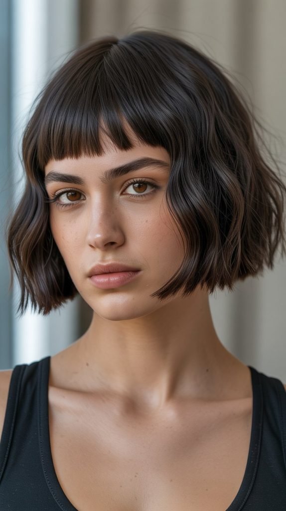 6. Choppy Bob with Blunt Bangs