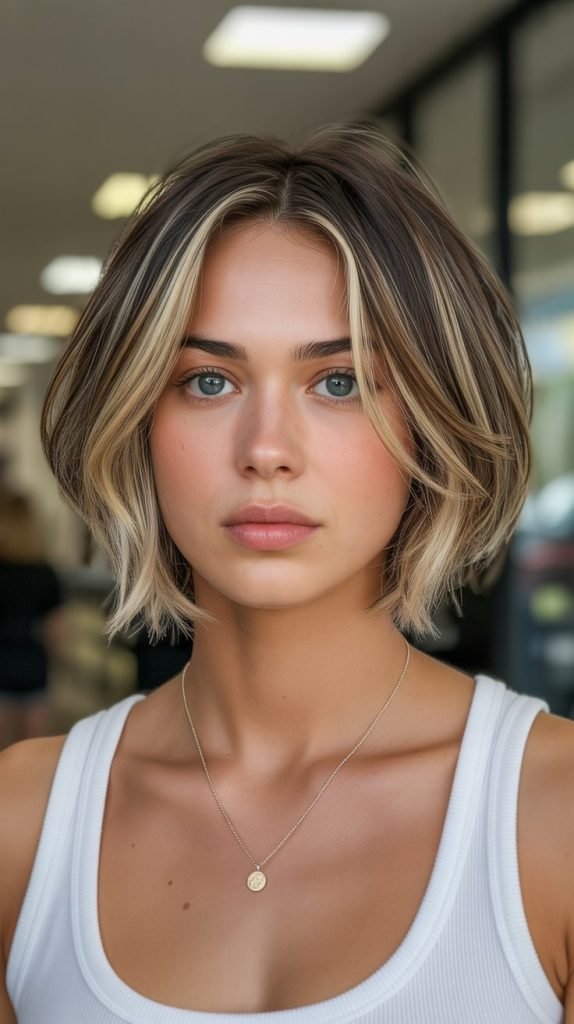 Choppy Bob with Balayage Highlights