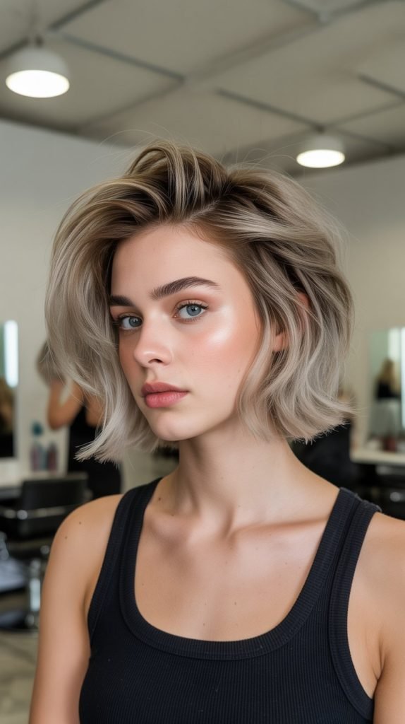 29. Choppy Bob with Volume at the Crown