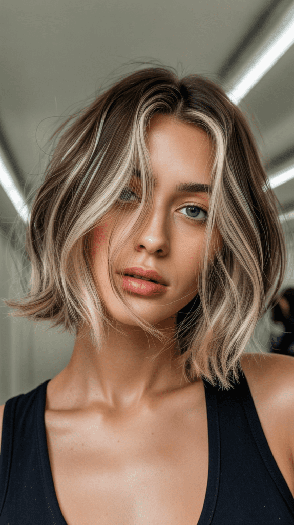 Choppy Bob with Money Pieces