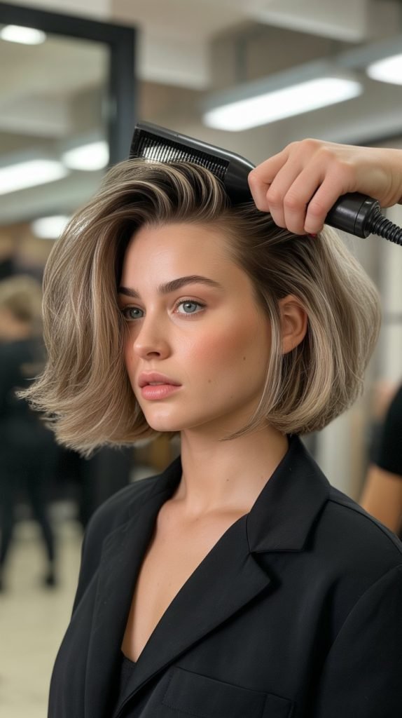 15. Choppy Bob with Root Lift and Volume