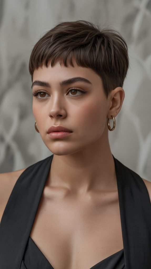 Pixie with Micro Bangs and Height