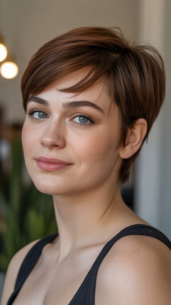 Pixie with Long, Sweeping Bangs