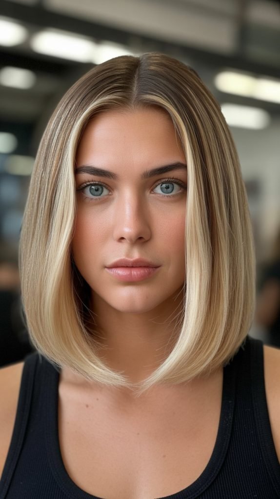 Classic Chin-Length Blonde Balayage Bob