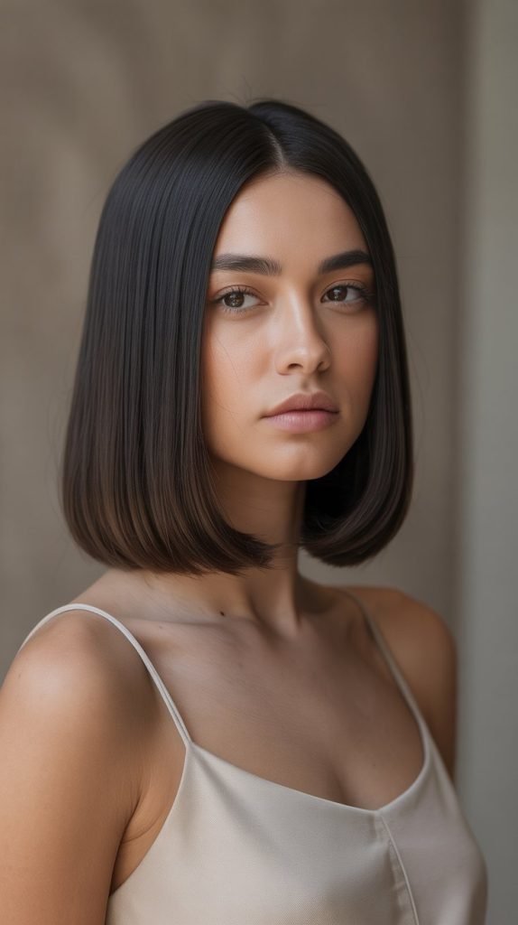 Classic Long Bob with Blunt Ends