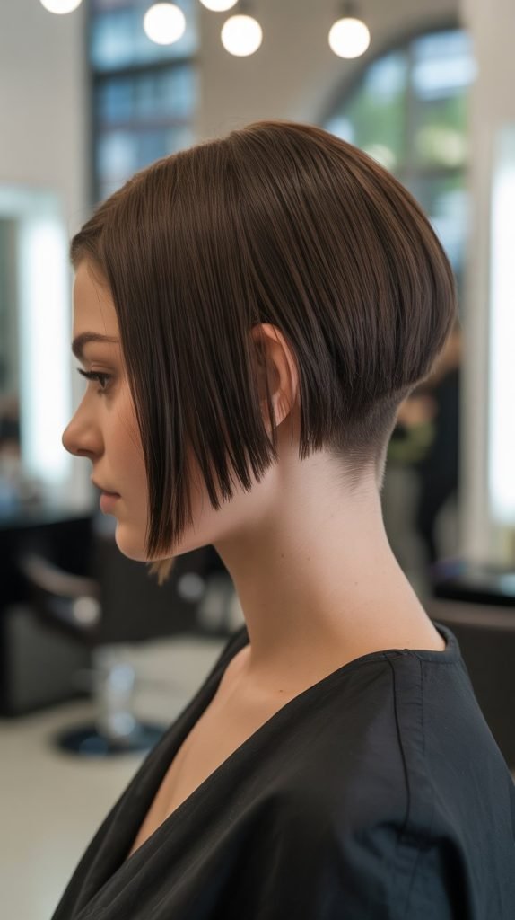 1. Classic Short Stacked Inverted Bob with Precision Cutting