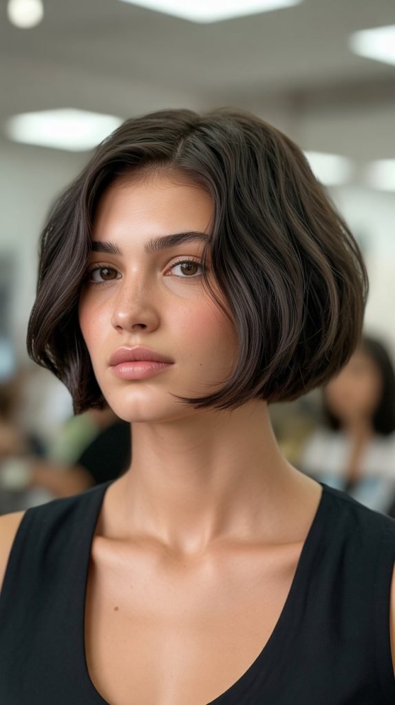 Classic Choppy French Bob with Blunt Ends