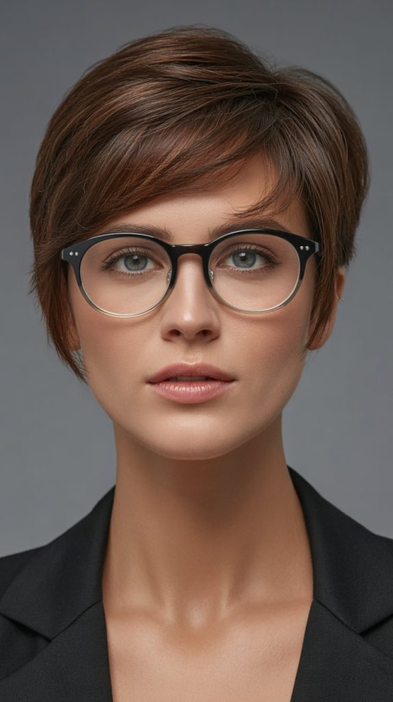  Classic Tapered Pixie with Side-Swept Bangs