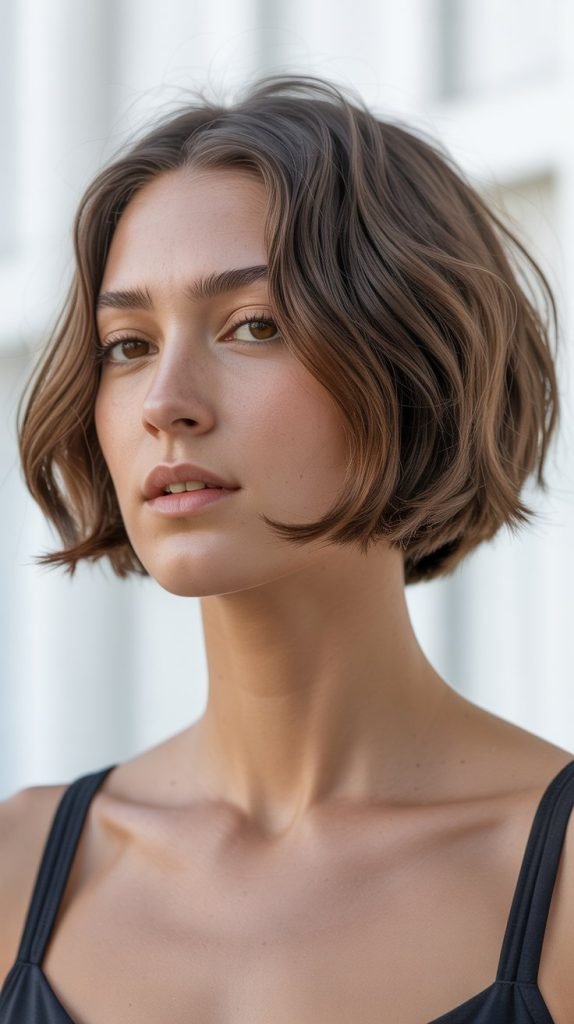 2. Classic Chin-Length Choppy Bob