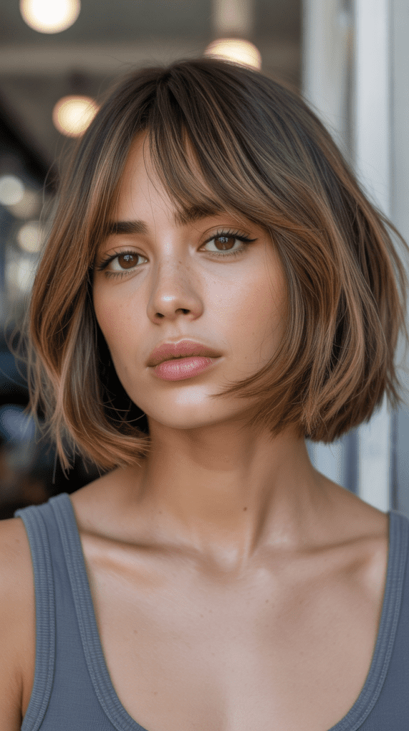  French Bob with Curtain Bangs