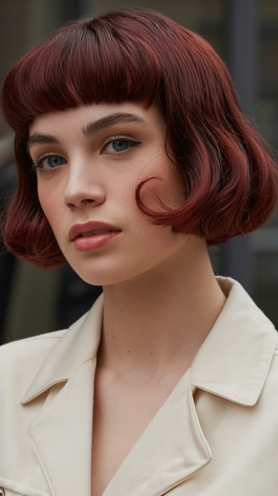 16. French Bob with Arched Bangs