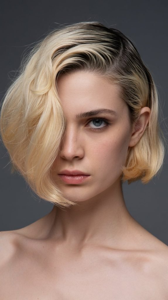 15. The French Bob with Deep Side Part