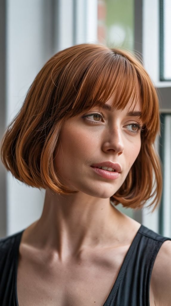 10. The French Bob with Side-Swept Bangs