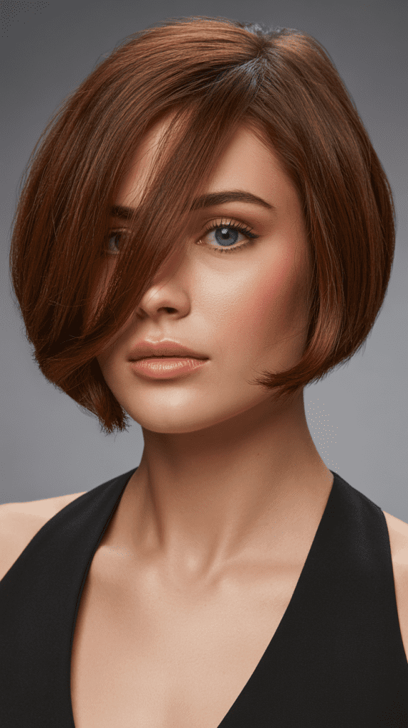 French Bob with Swooped Side Part