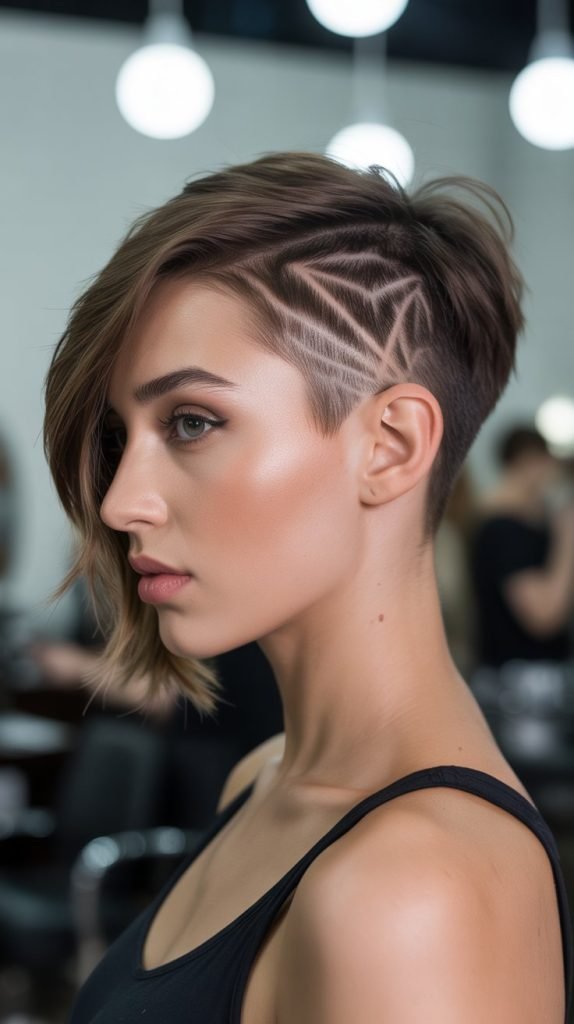 Asymmetric Pixie with Shaved Design