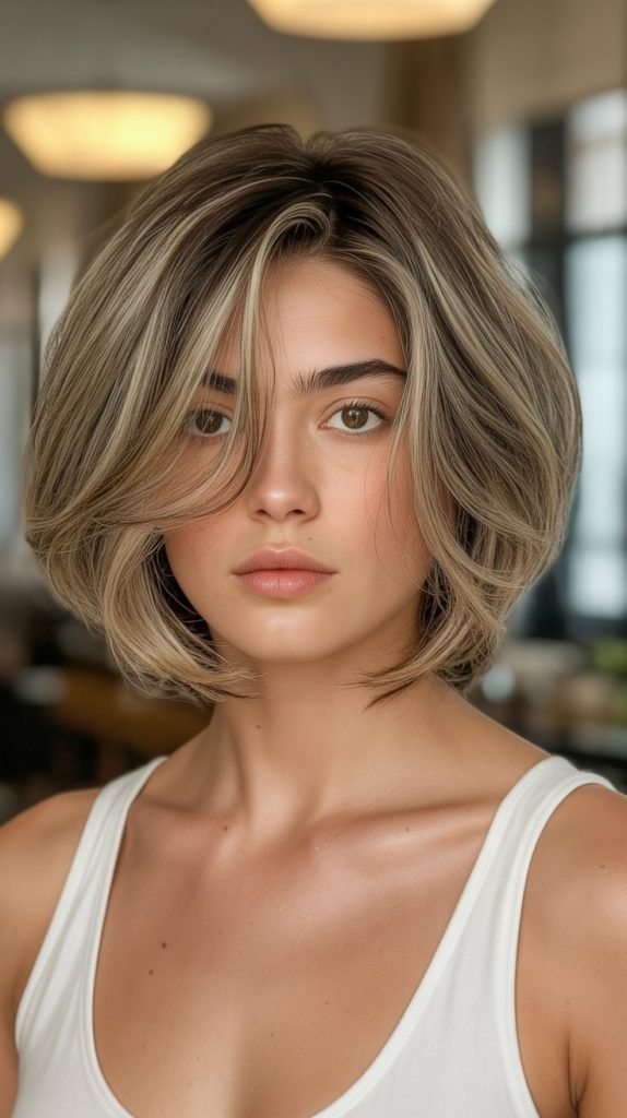 Layered Choppy Bob with Face-Framing Pieces