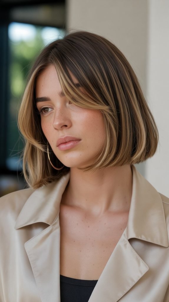  Razored Long Bob with Edgy Curtain Bangs