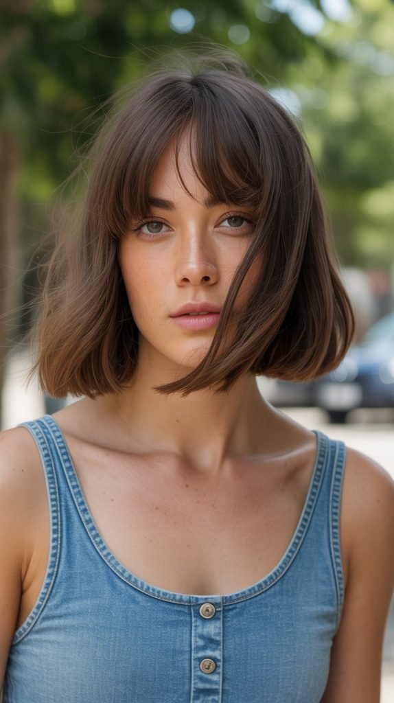 Lived-In Long Bob with Grown-Out Curtain Bangs