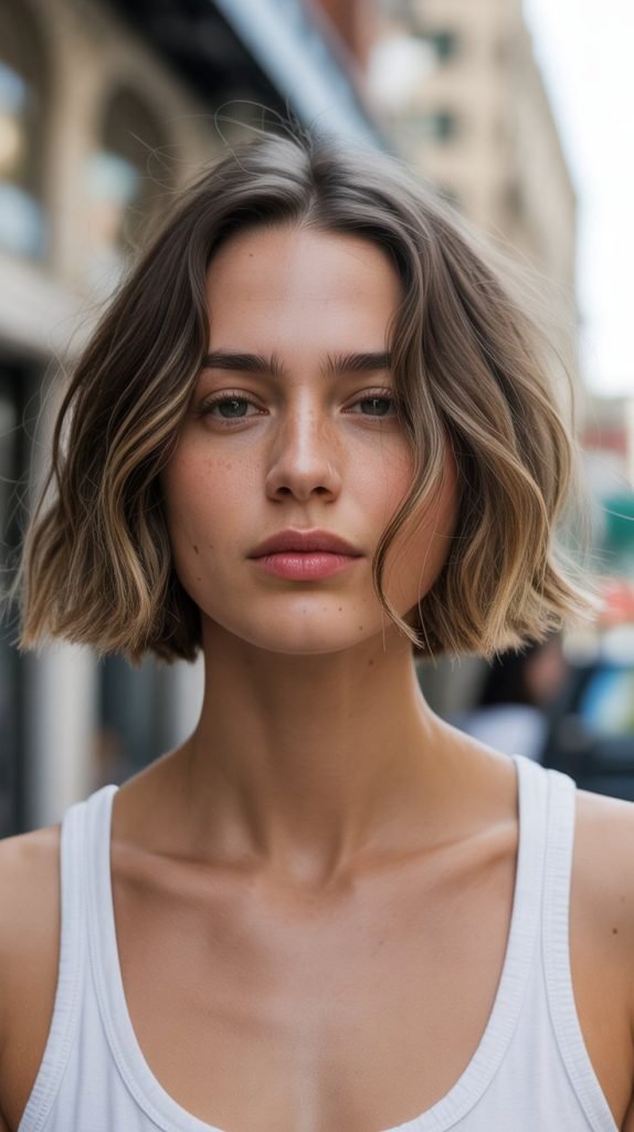 31. Lived-In Choppy Bob