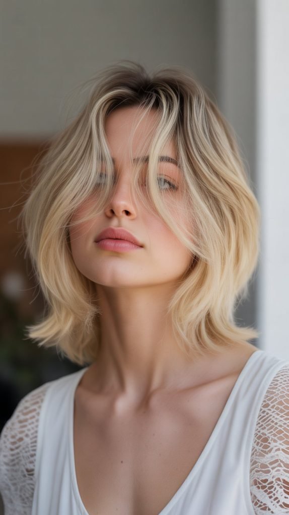 22. Long Bob with Wispy Layers and Tapered Ends