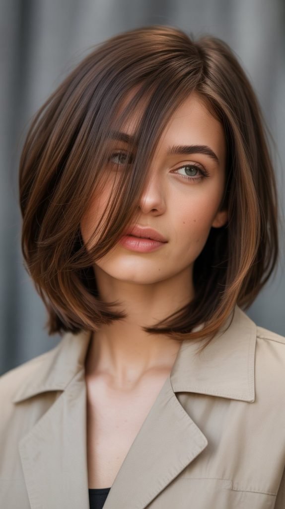 11. Long Bob with Swooping Side Layers
