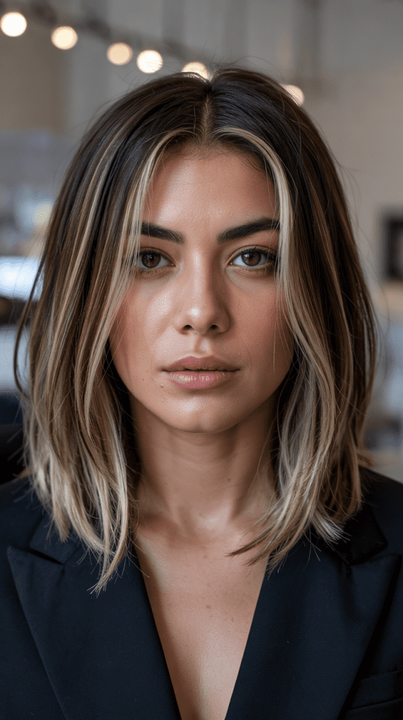 . Long Bob with Money Pieces