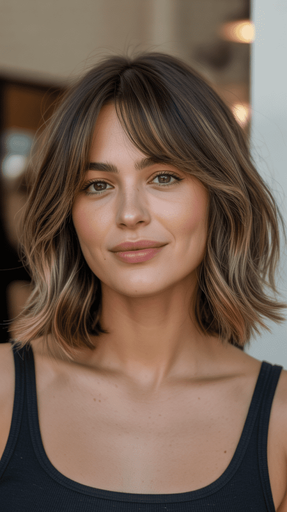 Long Bob with Curtain Bangs