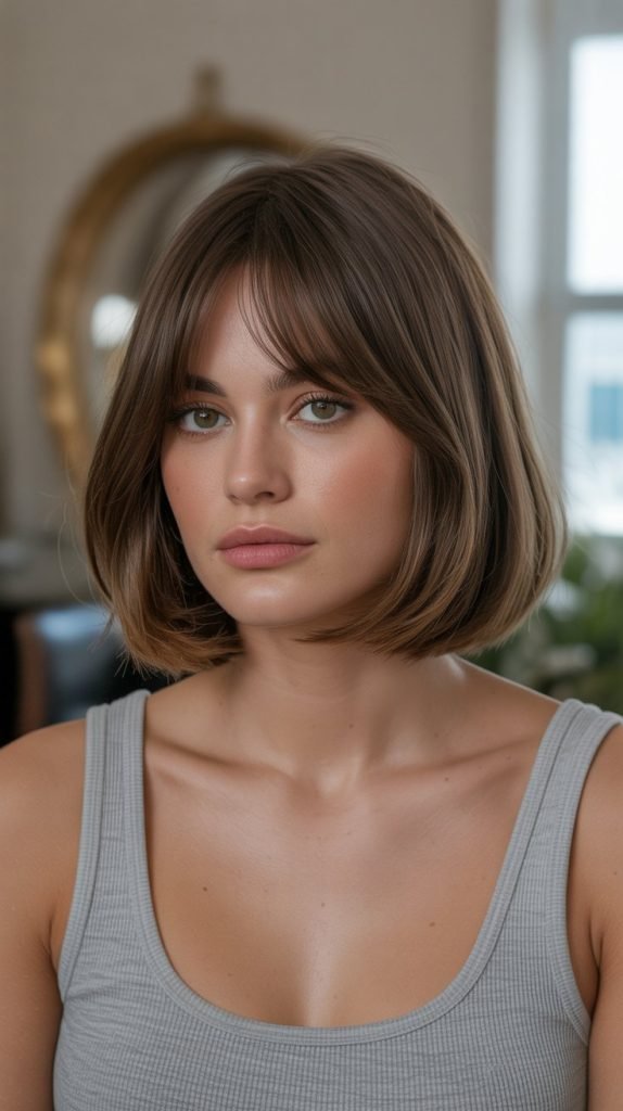 Long Bob with Curtain Bangs