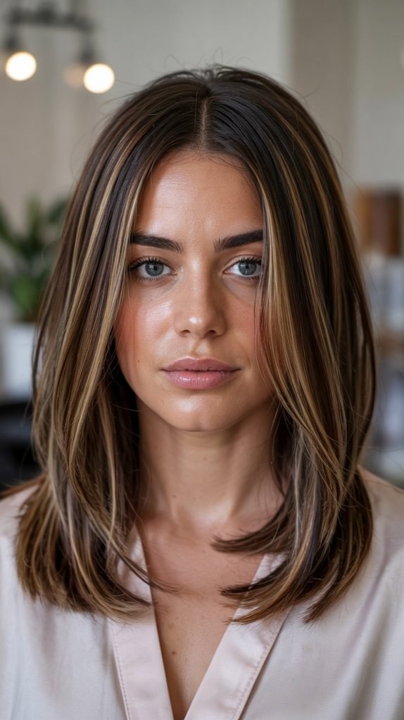 Long Bob with Ribbon Highlights