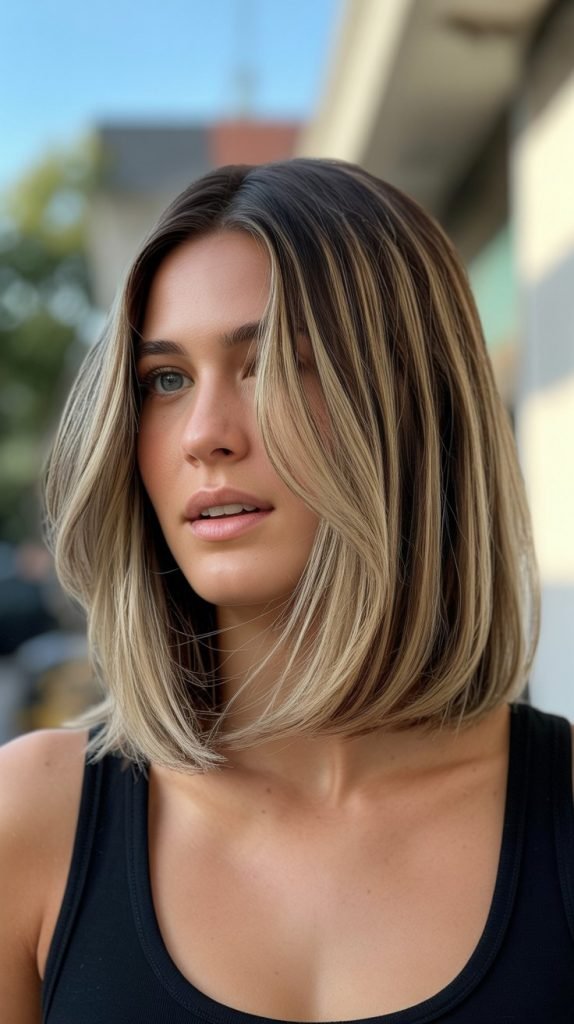 8. Long Bob with Babylights