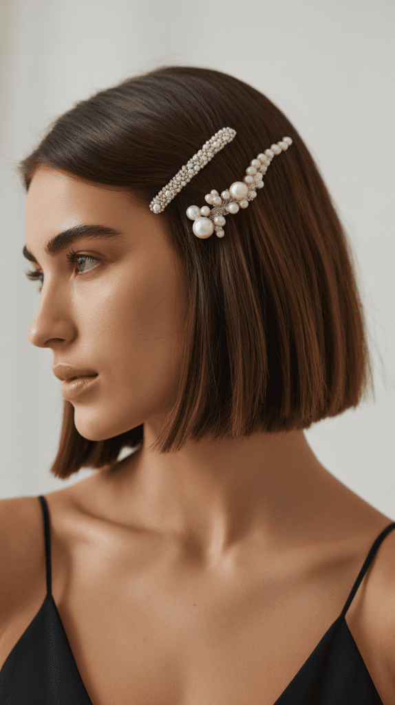 Long Bob with Hair Accessories