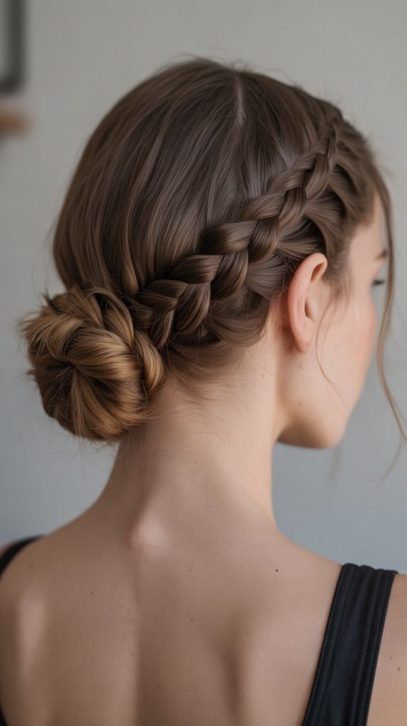 7. Braided Low Bun Combo