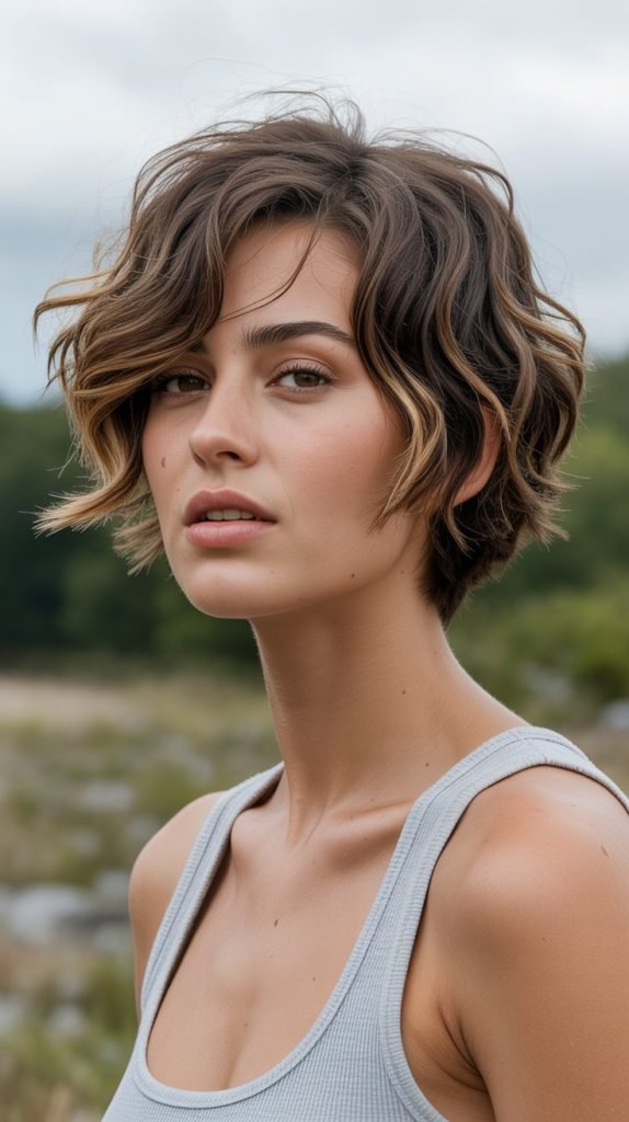 Messy Choppy Bob with Tousled Texture