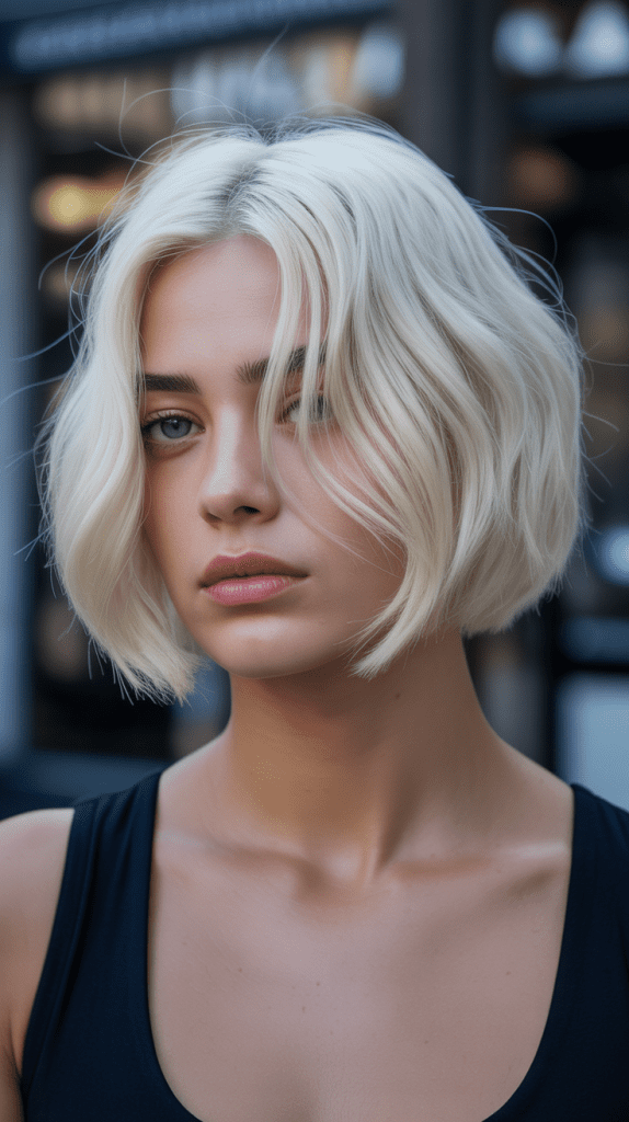 Platinum Blonde French Bob