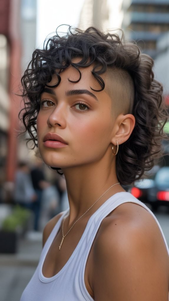 . Curly Undercut with Natural Texture